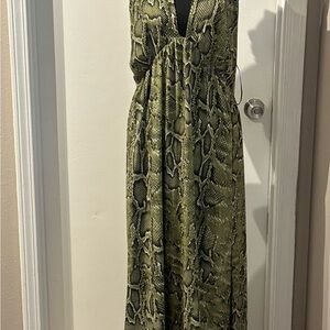 Reptile Patterned Green Dress